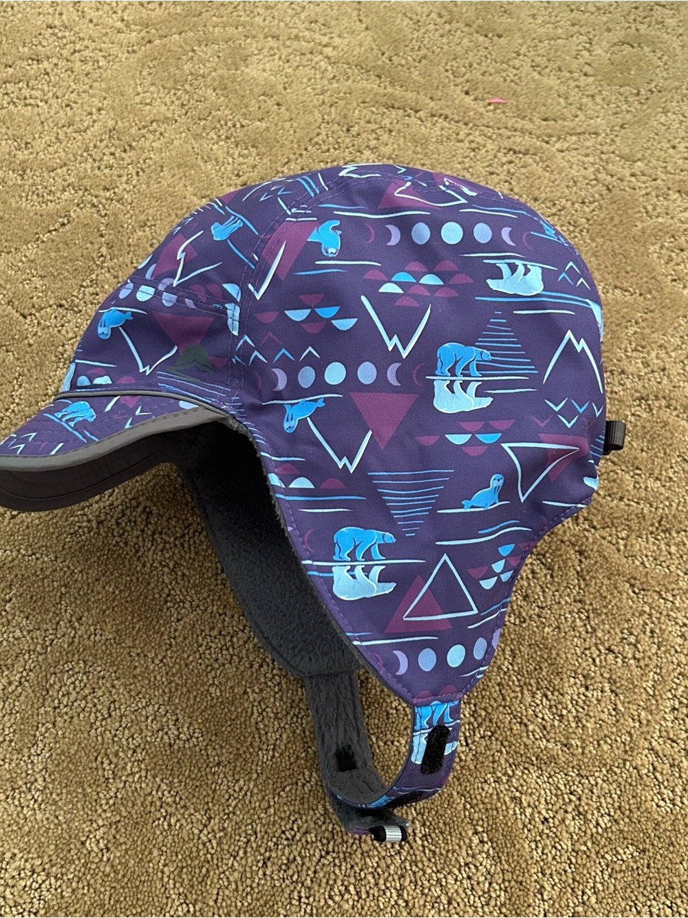 Sunday afternoons Kids Purple Patterned winter hat with Ear Flaps
